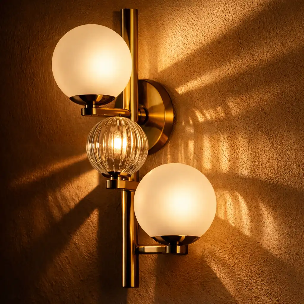 Luminaire design en laiton et verre